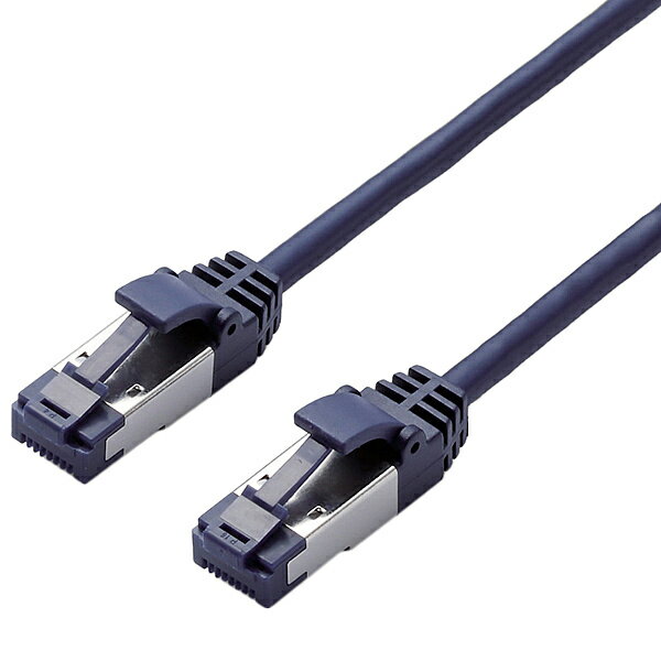 Switching Devices - ELECOM LD-OCTST/BM30 LANケーブル/ CAT8準拠/ 爪折れ防止/ スリム/ 3m/ ブルーメタリック