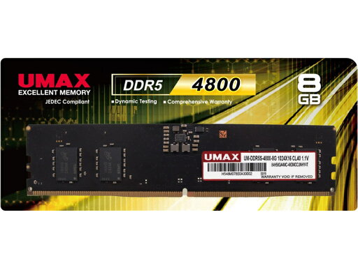 UMAX UM-DDR5S-4800-8G デスクトップPC用メモリー UDIMM DDR5-4800 8GB 1枚組 UMAX UM-DDR5S-4800-8G デスクトップPC用メモリー UDIMM DDR5-4800 8GB 1枚組