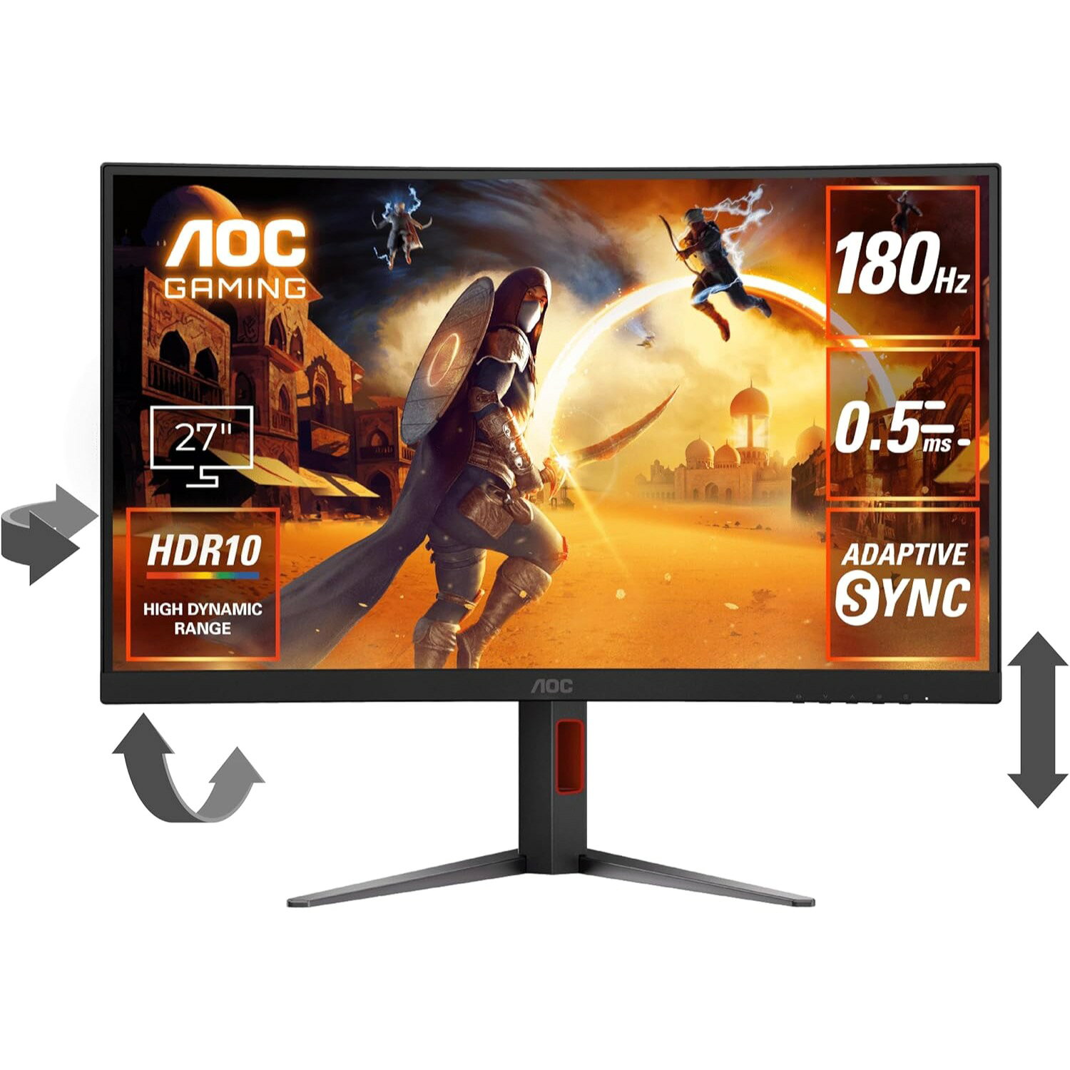 AOC C27G4H/11 ゲーミング液晶ディスプレイ 27型/ 1920×1080/ HDMI、DisplayPort/ ブラック/ スピーカー：なし/ 180Hz/ 曲面
