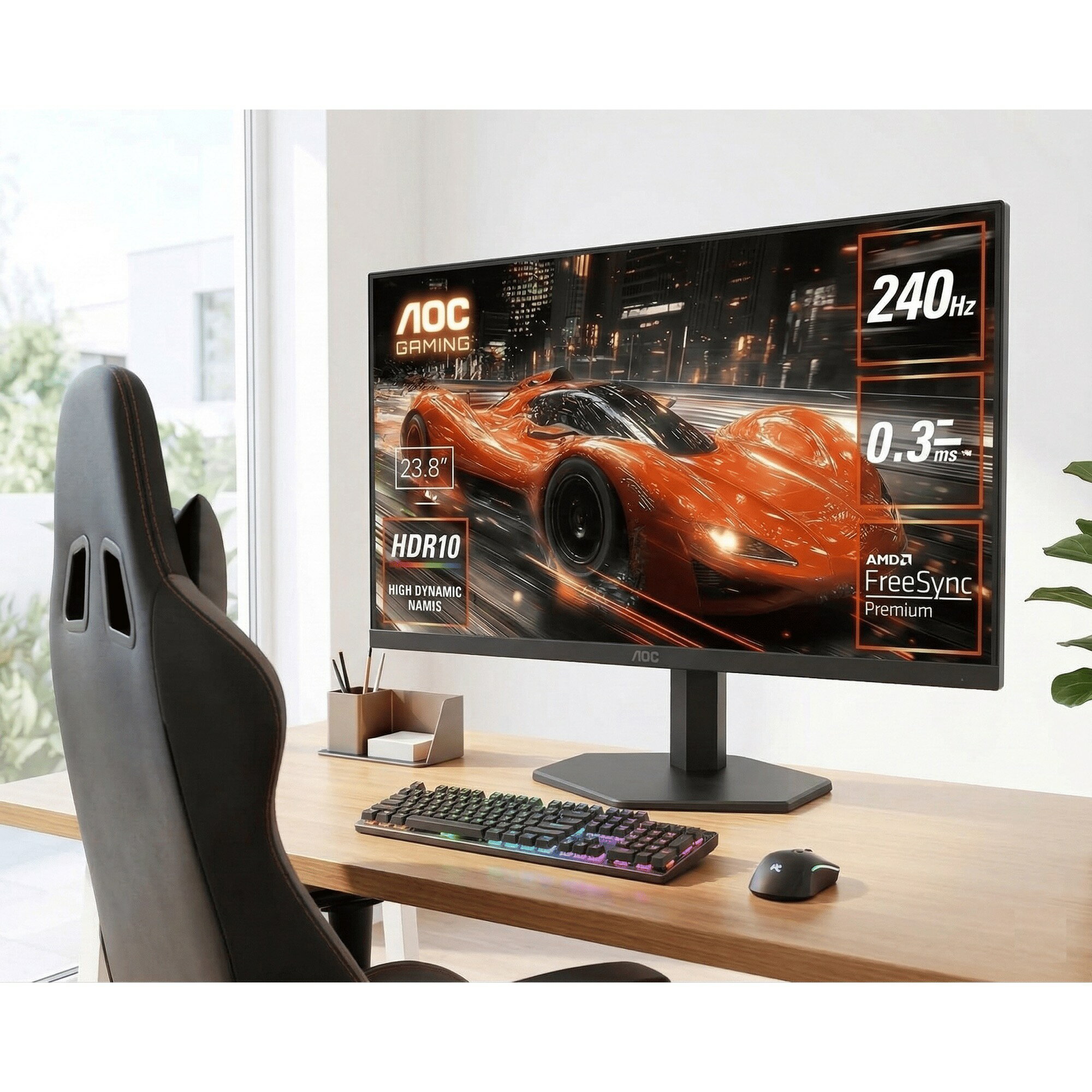 AOC 24G11ZE/11 ゲーミング液晶ディスプレイ 23.8型/ 1920×1080/ HDMI、DisplayPort/ ブラック/ スピーカー：なし/ 240Hz