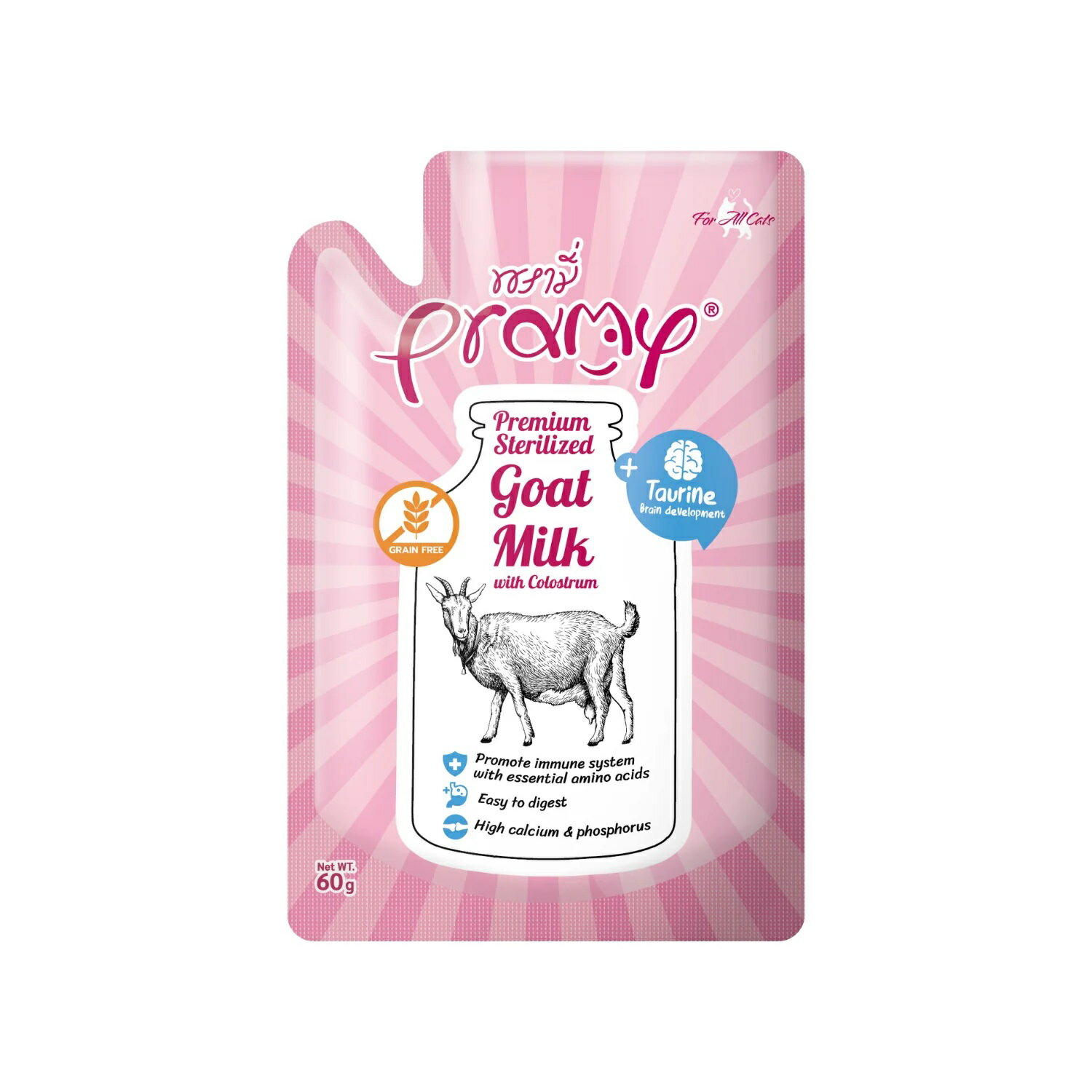 Rakuten - プラミー ヤギミルク 初乳とタウリン入り 猫用ミルク 60g×12個入 【New Item / 新商品 PRAMY Cat キャットミルク】 ○