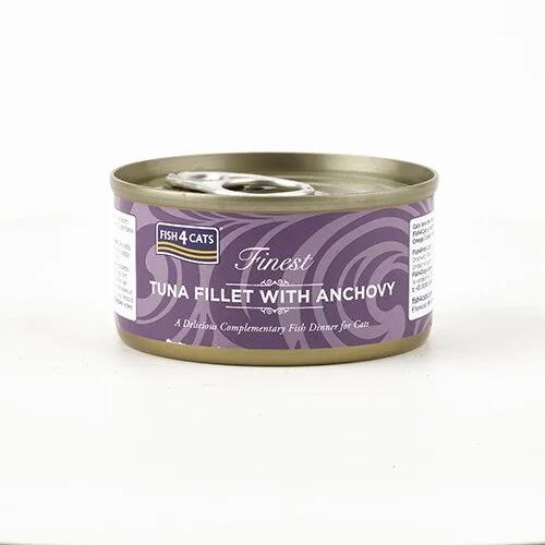 Rakuten - フィッシュ4キャット　ツナ＆アンチョビ　70g ×10缶【Fish4Cat ウエット キャットフード　猫缶】 ○