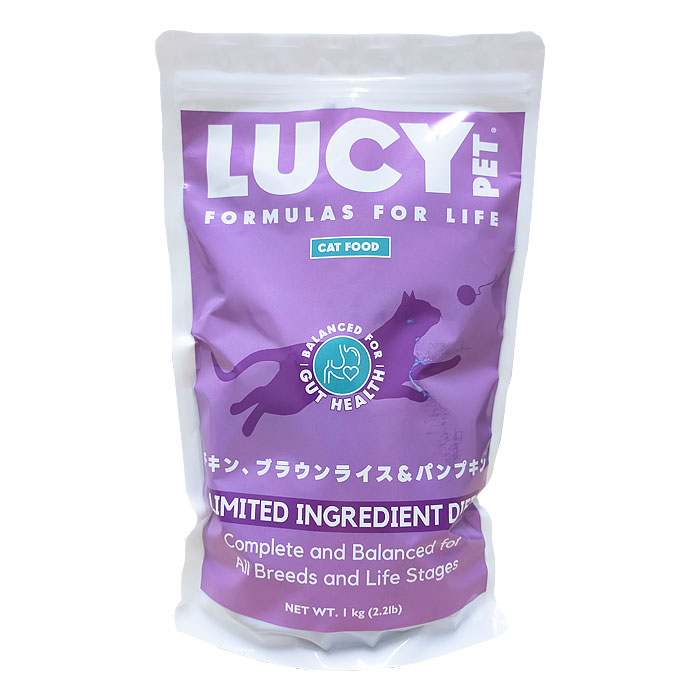 動物食品 - ルーシーペット　チキン、ブラウンライス＆パンプキン　キャットフード　1kg【LUCY PET　猫用】 ○