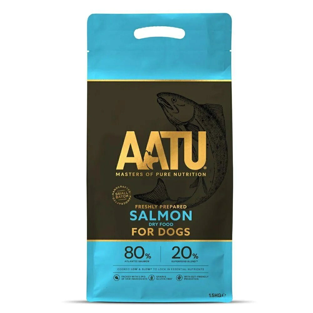 【リニューアル】アートゥー ドッグ サーモン 1.5kg 【AATU　ドライフード　犬用総合栄養食】○