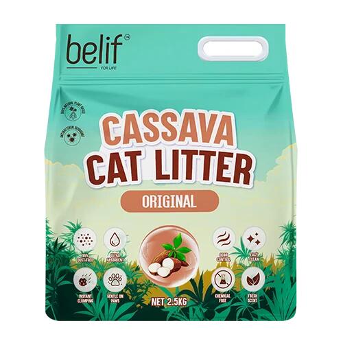Rakuten - Belif　キャッサバ猫砂　オリジナル　2.5kg/6L【ビリーフ　猫砂　トイレ】 ○
