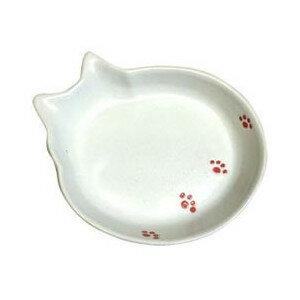 瀬戸焼き猫用食器猫の耳足跡柄○