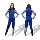 ウェットスーツ レディース ジャージ ツーピース オーダー ロングジョン 長袖タッパー 花柄 2mm サーフィン sup ヨガ スワロフスキー 日本製 swip...