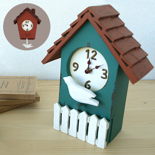 【送料無料】 La Luz ラ・ルース BIRD HOUSE CLOCK バードハウスクロック 置き時計 掛け時計 アンティーク 時計 壁掛け◇ギフト プレゼント 壁掛け時計 掛け時計 デザイン plywood オシャレ雑貨