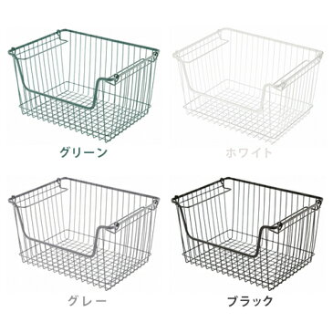 ワイヤーバスケット かご スタッキング 収納 【あす楽14時まで】STACKS WIRE STORAGE OPEN BASKET [ Lサイズ ]スタックス ワイヤー ストレージ オープン バスケットキッチン収納 小物 おしゃれ◇デニム ラグ 日用品 ワイン 積み重ね 収納 デザイン