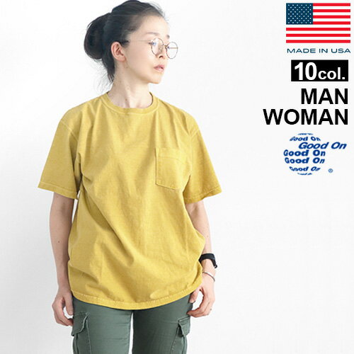 tシャツ ポケット メンズ レディース 半袖 【あす楽14時まで】 ネコポスOKGood On CREW NECK POCKET T-SHIRTS GOST0903グッド オン クルーネック Tシャツデザイン 丸首 シンプル おしゃれ U.S.A.◇アメリカ COTTON USA コットン 綿 丈夫 タフ