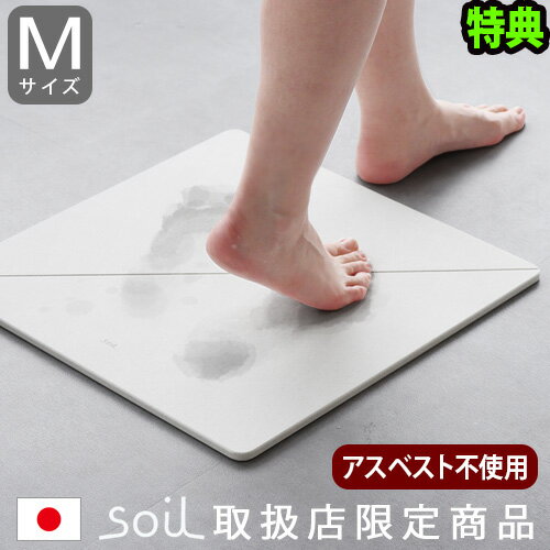 soil 　珪藻土　 【SS期間中★確率1/2で最大100％Pバック】 特典付 珪藻土バスマット ソイル gem 日本製 おしゃれsoil GEM バスマット リバーシブル [Mサイズ]両面 ひる石バスマット 足ふきマット 珪藻土 速乾 吸収 さらさら お風呂 バスグッズ お風呂マット