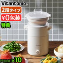 蒸し器 電気 2段 せいろ ゆで卵器 電気蒸し器ビタントニオ フードスチーマープラス VFS-20Vitantonio 電動 ゆで卵メーカー 食洗器対応 電気スチーマー レシピブック付き エッグボイラー 蒸篭◇タイマー機能 空焚き防止機能 送料無料 P10倍