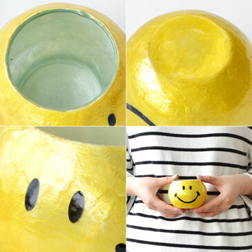 プランター おしゃれ 植木鉢 かわいい 【あす楽14時まで】ラウンドグラスプランター スマイリーフェイスROUND GLASS PLANTER SMILEY FACE[Sサイズ/プランターのみ]小物入れ スマイル ◇ニコちゃん にこちゃんマーク カピス貝 ガラス プレゼント ギフト