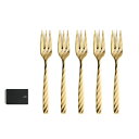 【送料無料】 Perrocaliente 100％ DRESS Gold ドレス カトラリーセット ゴールド Tea Fork Set / Tea Spoon Set 5本セット ギフトボックス入り ブランド テーブルウェア 食器 テーブル◇日本製 18-8 結婚祝い 金 デザイン plywood オシャレ雑貨