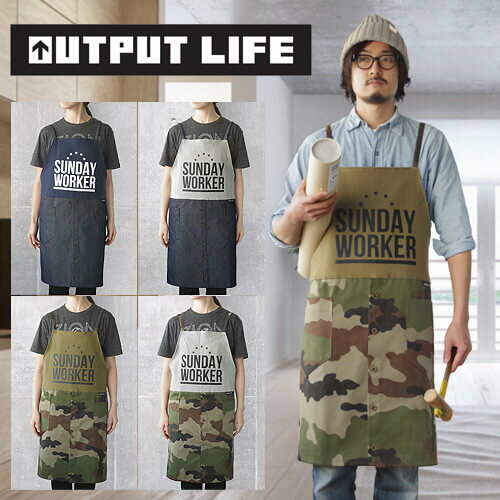 ̵ ץ ץ   ˽  礭ȥץåȥ饤 ǡOUTPUT LIFE SUNDAY WORKER APRON襤 ȥɥ  ǥ ¿ǽ  