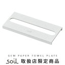 ペーパータオルプレート 収納 珪藻土 P2倍soil GEM PAPER TOWEL PLATEペーパータオルプレート フタ単品 ペーパータオルケース ソイル ジェム 落としぶた おしゃれ シンプル 白 ホワイト ◇新生活 ギフト プレゼント キッチン 洗面所