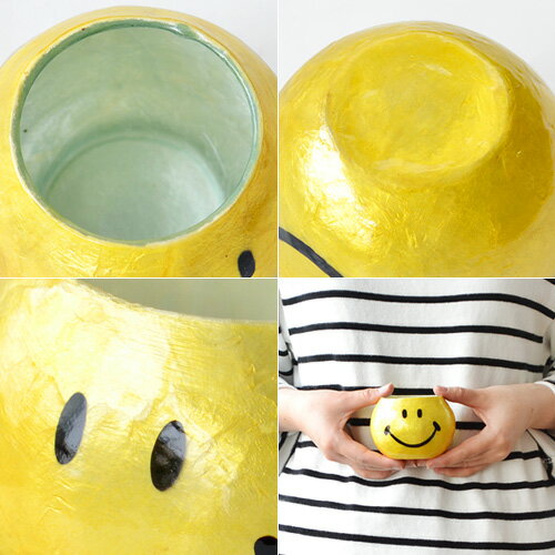 プランター おしゃれ 植木鉢 かわいい 【あす楽14時まで】ラウンドグラスプランター スマイリーフェイスROUND GLASS PLANTER SMILEY FACE[Sサイズ/プランターのみ]小物入れ スマイル ◇ニコちゃん にこちゃんマーク カピス貝 ガラス プレゼント ギフト