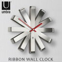 【マラソン期間中 最大P55倍】 送料無料 壁掛け時計 クロック アンブラ リボンウォールクロック umbra RIBBON WALL CLOCK 【 時計 壁掛け おしゃれ デザイン 壁掛け時計 ナチュラル 北欧 モダン レトロ スチール シンプル 】 F