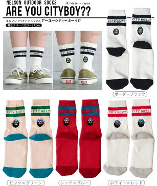 靴下 メンズ レディース おしゃれ スニーカー【あす楽14時まで】メール便OKchi-bee Nelson Outdoor Socks ネルソン アウトドア ソックスARE YOU CITYBOY？？ / CITYBOY2 / HORNYスケーターソックス◇クルーソックス 厚手 白 黒 ギフト プレゼントF