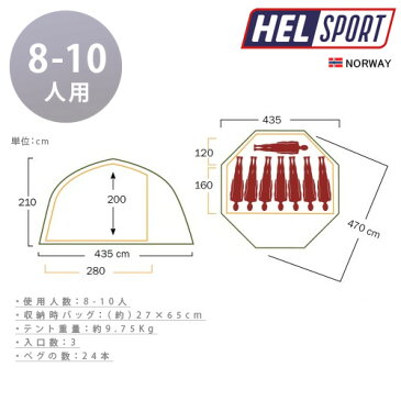 送料無料 正規品 テント ドーム アウトドアヘルスポート バランゲルドーム アウターテント ＋ ポールHelsport Varanger Dome Outertent + Pole [ 8-10人用 ]グランピング 北欧◇ノルウェー キャンプ 8人用 10人用 雨よけ おしゃれ