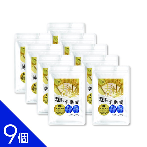 Rakuten - 【9個】『生こうじ酵素プラス乳酸菌60』麹 酵素 サプリ 乳酸菌 ビフィズス菌 穀物麹 発酵 健康維持 60粒 栄養補助食品 サプリメント