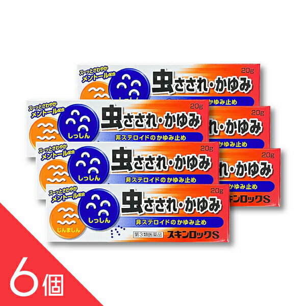 【6個】ステロイド無配合で安心！虫さされ・かゆみに速攻ケア 『スキンロックS 20g』【※セルフメディケーション税制対象】【第3類医薬品】