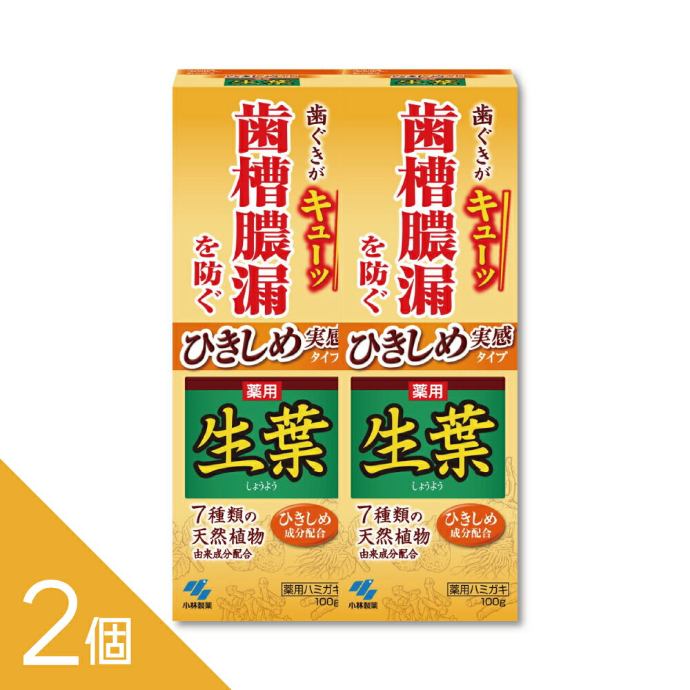 【2個】歯周病予防 歯肉炎 口臭ケア『ひきしめ生葉 100g』(薬用ハミガキ）【医薬部外品】