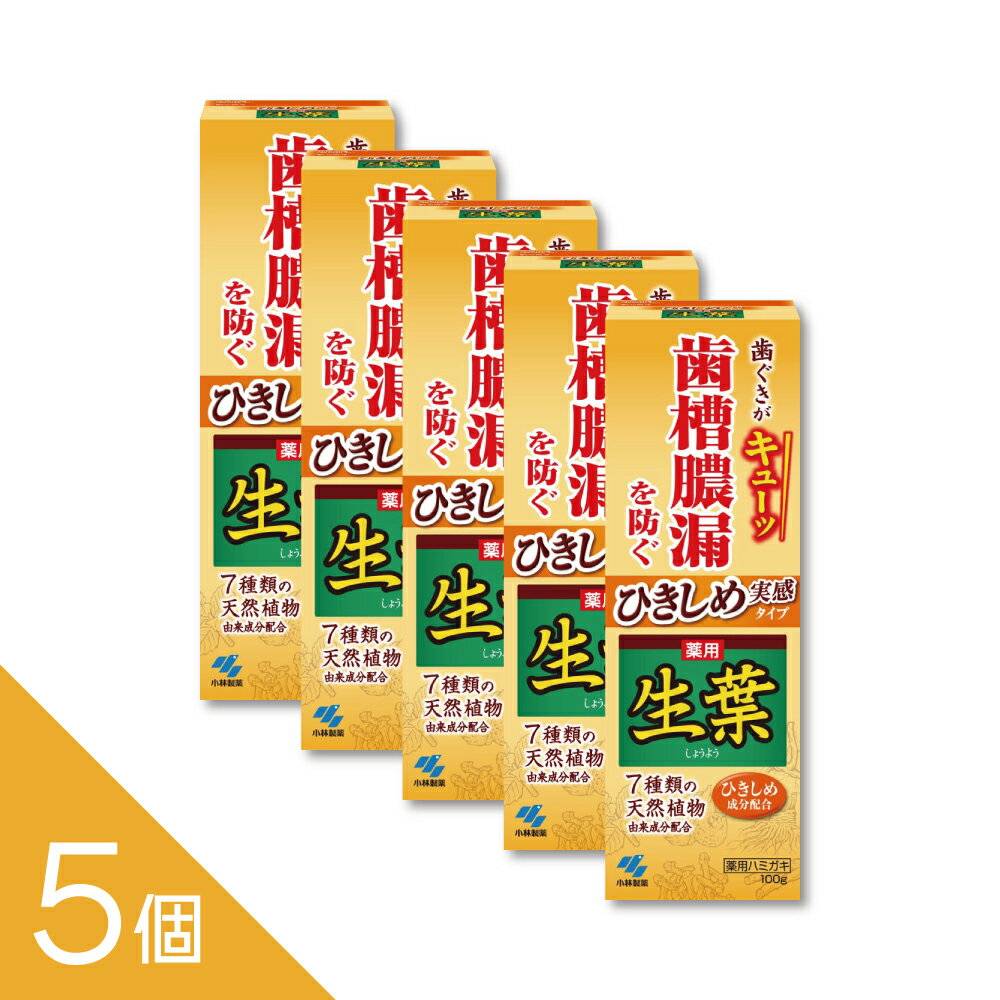 【5個】歯周病予防 歯肉炎 口臭ケア『ひきしめ生葉 100g』(薬用ハミガキ）【医薬部外品】