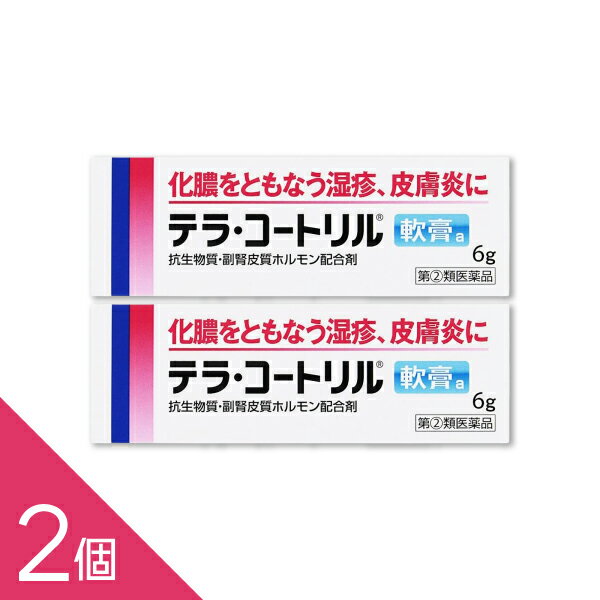 テラ・コートリル軟膏a 6g　ゆうパケット便　【指定第2類医薬品】 ●テラ・コートリル軟膏aは優れた抗炎症作用を示すヒドロコルチゾン (副腎皮質ステロイド)とグラム陽性菌及び陰性菌などに広い抗菌力を示す オキシテトラサイクリン塩酸塩を配合しています。 ●効果・効能 化膿を伴う次の諸症:湿疹、皮膚炎、あせも、かぶれ、しもやけ、虫さされ、 じんましん、化膿性皮膚疾患(とびひ、めんちょう、毛のう炎) ●用法・用量 1日1~数回、適量を患部に塗布するかガーゼなどにのばして貼付してください。 ●成分・分量 テラ・コートリル軟膏aは淡黄~黄色の軟膏で1g中の成分・分量は次のとおりです。 〔成 分〕 <〔分 量〕 オキシテトラサイクリン塩酸塩 30mg(力価) ヒドロコルチゾン 10mg 医薬品の販売について●商品紹介●テラ・コートリル軟膏aは優れた抗炎症作用を示すヒドロコルチゾン(副腎皮質ステロイド)とグラム陽性菌及び陰性菌などに広い抗菌力を示すオキシテトラサイクリン塩酸塩を配合しています。●使用上の注意■■してはいけないこと■■[守らないと現在の症状が悪化したり、副作用が起こりやすくなります]1.次の人には使用しないでください(1)本剤又は本剤の成分によりアレルギー症状を起こしたことがある人。(2)抗生物質または副腎皮質ホルモンによリアレルギー症状を起こしたことがある人。2.次の部位には使用しないでください(1)水痘(水ぼうそう)、みずむし・たむし等のある患部。(2)湿潤やただれのひどい患部。(3)深い傷やひどいやけどの患部。(4)目や目の周囲。3.顔面には、広範囲に使用しないでください4.化粧用やひげそり後用として使用しないでください5.長期連用しないでください■■相談すること■■1.次の人は使用前に医師、薬剤師又は登録販売者に相談してください(1)医師の治療を受けている人。(2)妊婦又は妊娠していると思われる人。(3)授乳中の人。(4)薬などによりアレルギー症状を起こしたことがある人。(5)患部が広範囲の人。(6)小児。2.使用後、次の症状があらわれた場合は副作用の可能性があるので、直ちに使用を中止し、この文書を持って医師、薬剤師又は登録販売者に相談してください〔関係部位〕 〔症 状〕皮 膚 : 発疹・発赤、かゆみ皮膚(患部): みずむし・たむし等の白癬、にきび、化膿症状、持続的な刺激感3.5~6日間使用しても症状がよくならない場合は使用を中止し、この文書を持って医師、薬剤師又は登録販売者に相談してください●効果・効能化膿を伴う次の諸症:湿疹、皮膚炎、あせも、かぶれ、しもやけ、虫さされ、じんましん、化膿性皮膚疾患(とびひ、めんちょう、毛のう炎)●用法・用量1日1~数回、適量を患部に塗布するかガーゼなどにのばして貼付してください。<用法・用量に関連する注意>(1)用法・用量を厳守してください。(2)小児に使用させる場合には、保護者の指導監督のもとに使用させてください。(3)目に入らないよう注意してください。万一、目に入った場合には、すぐに水又はぬるま湯で洗ってください。なお、症状が重い場合には、眼科医の診療を受けてください。(4)外用にのみ使用してください。(5)この医薬品を塗布後、患部をラップフィルム等の通気性の悪いものでおおわないでください。●成分・分量テラ・コートリル軟膏aは淡黄~黄色の軟膏で1g中の成分・分量は次のとおりです。〔成 分〕 〔分 量〕オキシテトラサイクリン塩酸塩 30mg(力価)ヒドロコルチゾン 10mg添加物として白色ワセリン、流動パラフィンを含有します。●保管及び取扱いの注意(1)直射日光の当たらない湿気の少ない涼しい所に密栓して保管してください。(2)小児の手の届かない所に保管してください。(3)他の容器に入れ替えないでください。(誤用の原因になったり品質が変わります。)(4)使用期限(外箱及びチューブに記載)をすぎた製品は使用しないでください。(5)本剤は黄色の軟膏ですので、衣服への付着に注意してください。●お問い合わせ先本製品内容についてのお問い合わせは、お買い求めのお店又は下記にお願い申し上げます。ジョンソン・エンド・ジョンソン株式会社 お客様相談室0120-8343899:00~17:00(土、日、祝日を除く)製造販売元株式会社陽進堂〒939-2723 富山県富山市婦中町萩島3697番地8号販売元ジョンソン・エンド・ジョンソン株式会社〒101-0065 東京都千代田区西神田3-5-2販売提携武田薬品工業株式会社 ―――――――――――――――――――――――― 広告文責 株式会社シーディ 電話：0120-19-9989 受付時間：10：00〜17：00(土・日・祝日を除く) ※パッケージデザイン等、予告なく変更されることがあります。 ご了承ください。 ----------------- 医薬品の使用期限 1年以上の使用期限のものを販売しております。 ------------------