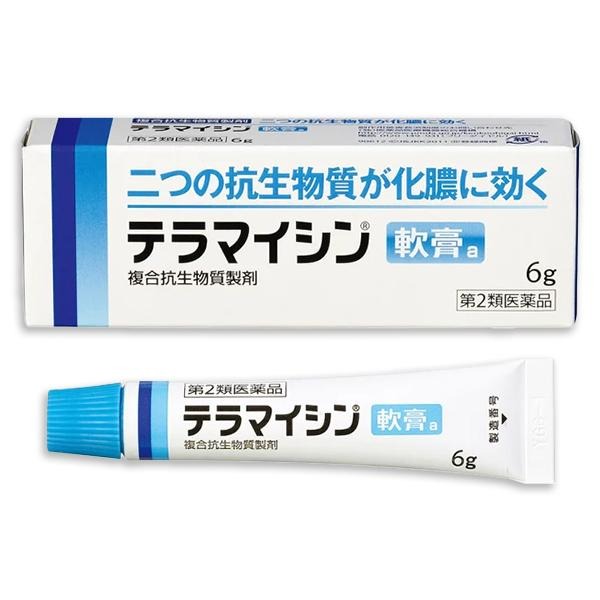 『テラマイシン軟膏a 6g』 抗生物質 化膿止め 化膿性皮膚疾患 とびひ めんちょう 毛のう炎【第2類医薬..
