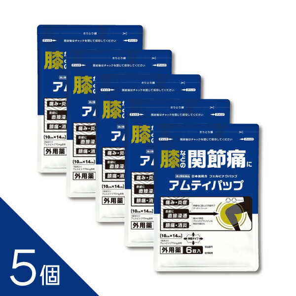 Rakuten - 【6枚入x5個】 フェルビナク70mg 配合 大判パップ 湿布薬 10×14cm ｜肩・腰・ひざの関節痛に｜冷感タイプ 『アムティパップ』【第2類医薬品】