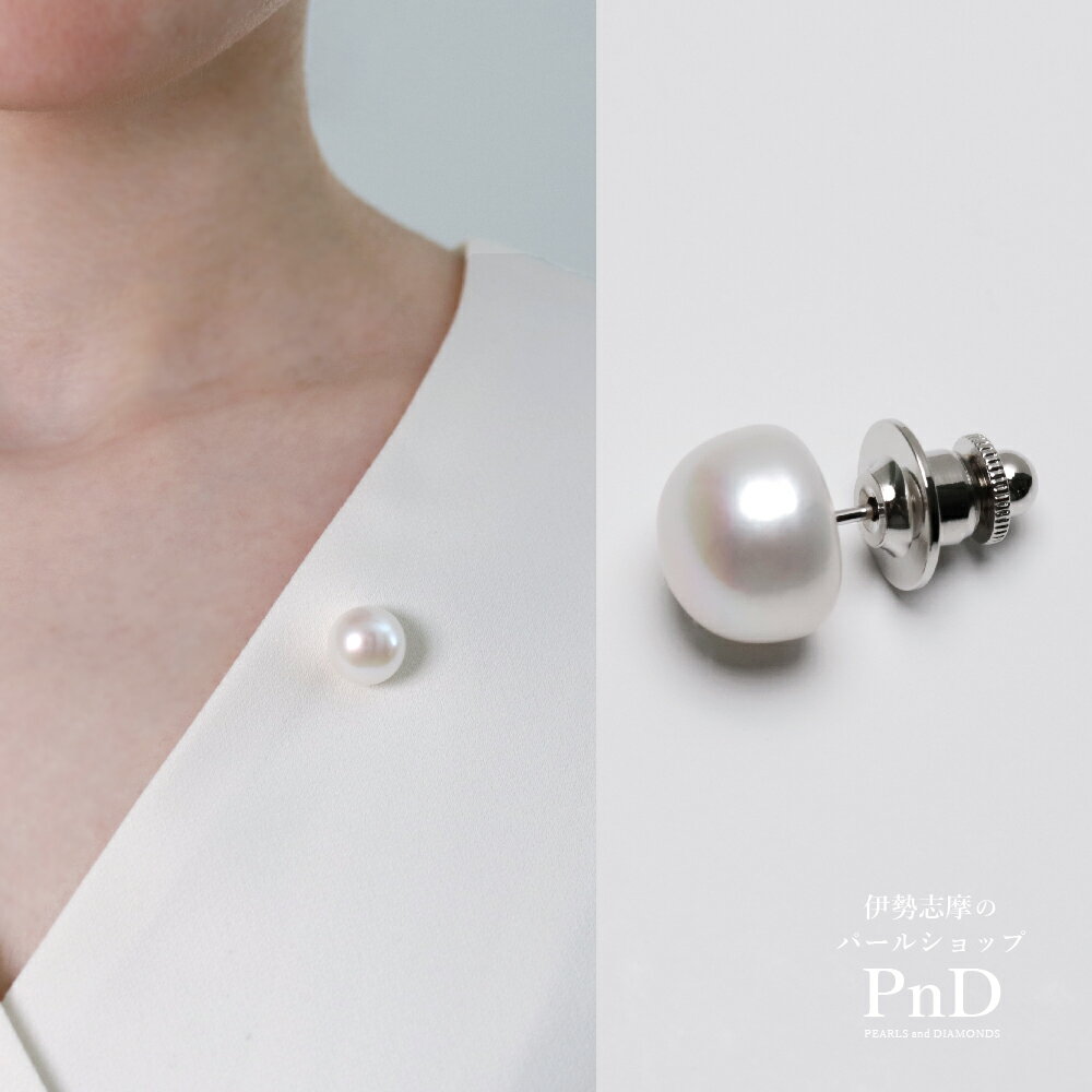 淡水真珠ピンブローチタイピンブロー...
