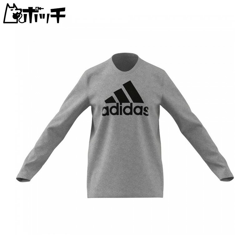 アディダス M ESS BL SJ ロングTシャツ IYQ54 H14623ミディアムグレーヘザー/ブラック/ブラック adidas ユニセックス サッカー