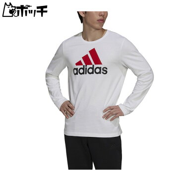 アディダス M ESS BL SJ ロングTシャツ IYQ54 H31117ホワイト/スカーレット/ブラック adidas ユニセックス サッカー