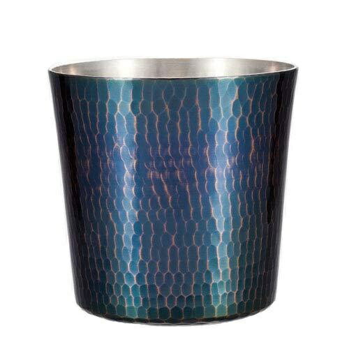 新光金属 純銅青被仕上げ 手打ち鎚目ロックカップ BR-006B