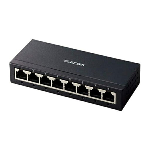 エレコム Giga対応スイッチングハブ/8ポート/金属筺体/電源外付けモデル/ブラック EHC-G08MA-B エレコム Giga対応スイッチングハブ/8ポート/金属筺体/電源外付けモデル/ブラック EHC-G08MA-B