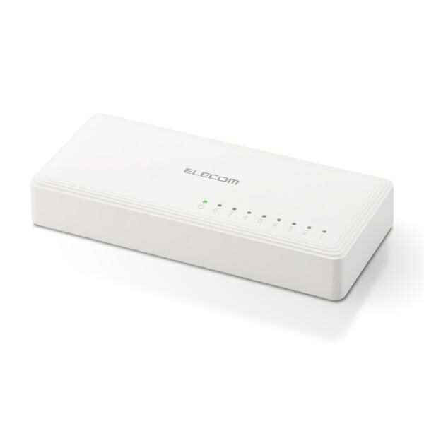 エレコム Giga対応スイッチングハブ/8ポート/プラスチック筺体/電源外付けモデル/ホワイト EHC-G08PA3-W