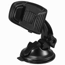 スマホルダー クイック 吸盤 カーボン調 BLACK EDITION