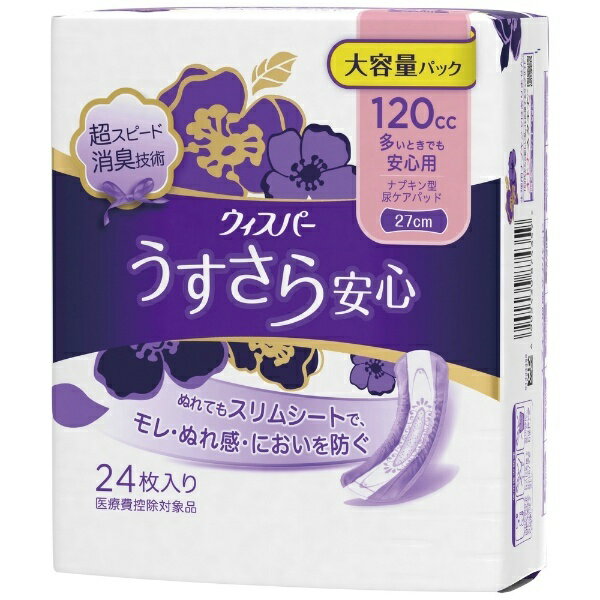 ウィスパ うすさら安心 多いときでも安心用 120cc 24枚
