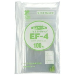 セイニチ ユニパック バイオ チャック付 ヨコ120×タテ170×厚み0．04mm EF－4 1パック（100枚）