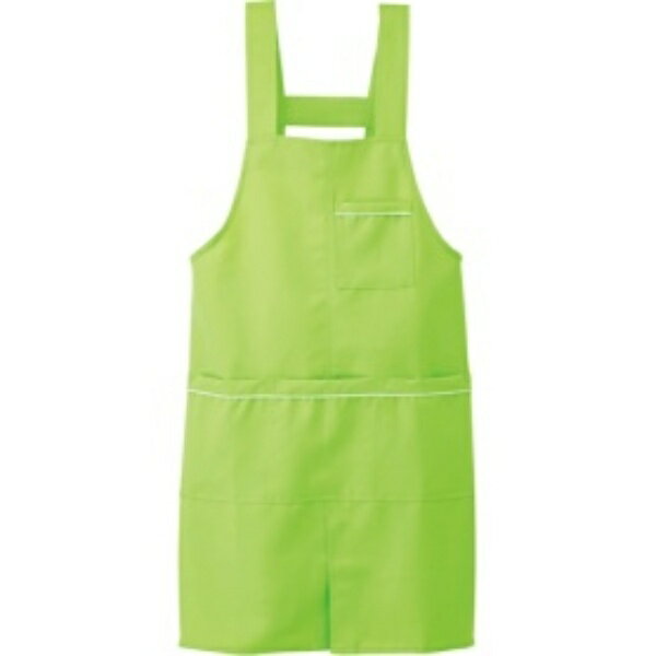 アイトス パイピングエプロン ストレッチギャバ ライムグリーン フリーサイズ 861370−135−F 1枚