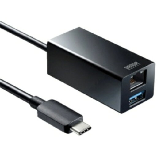 サンワサプライ USB Type−Cハブ付き ギガビットLANアダプタ ブラック USB−3TCH33BK 1個 サンワサプライ USB Type−Cハブ付き ギガビットLANアダプタ ブラック USB−3TCH33BK 1個