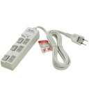 ELPA(エルパ) 耐雷サージ LEDランプスイッチ付タップ(上差し) 3個口 2m WBS−LU302B(W) 1個(2)