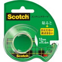 3M スコッチ メンディングテープ 使い切りタイプ 小巻 12mm×11.4m ディスペンサー付 CM−12 1個