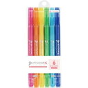 トンボ鉛筆 水性サインペン プレイカラーK ツインタイプ 6色（各色1本） GCF－611A 1パック