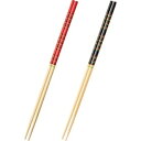 大和物産 カブキ菜箸 赤・黒 約33cm 1パック(2膳)