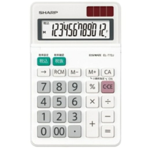 シャープ エルシーメイト電卓 12桁 ミニナイスサイズ EL−772J−X 1台 シャープ エルシーメイト電卓 12桁 ミニナイスサイズ EL−772J−X 1台