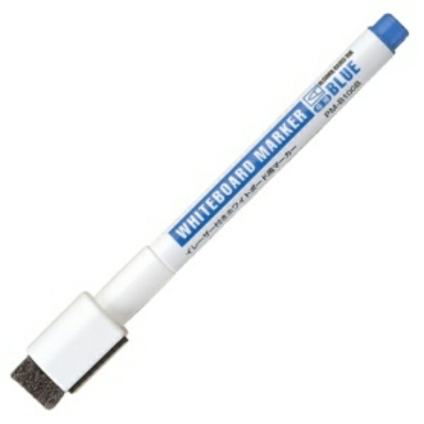 コクヨ　イレーザー付ホワイトボード用マーカー　マグネット付　極細　青　PM−B100B　1本 015-2259
