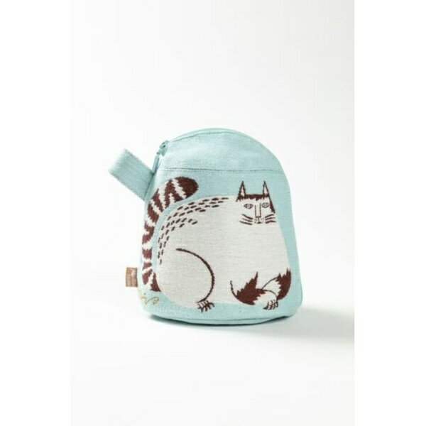 ポーチ｜【moritaMiW(モリタミウ)】 マチつきポーチ 『公園の大きな樹のネコたち』／02／ブルー／アニマル／カジュアル 02-160201-00610-02-07-00-05-04