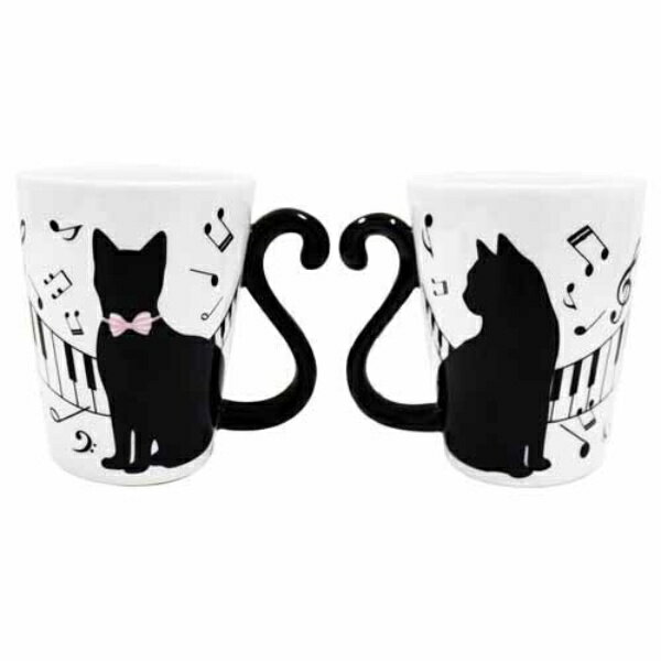 黒猫ペアマグ ピアノ 769-066 00-00